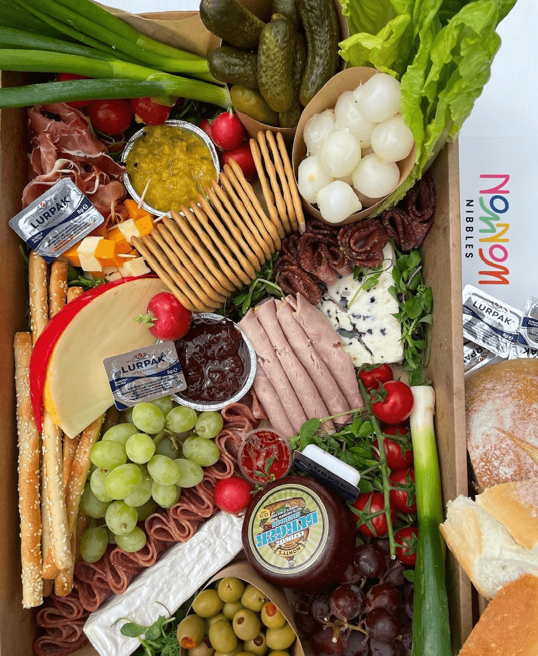 Meat and cheese nibble box