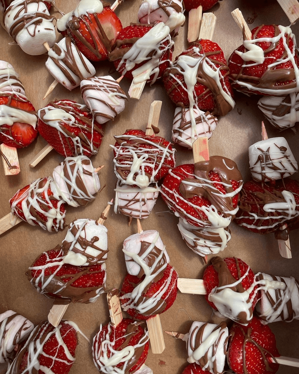 Strawberry marshmallow kebabs