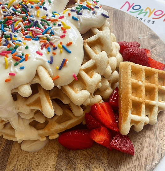 Waffle cake closeup