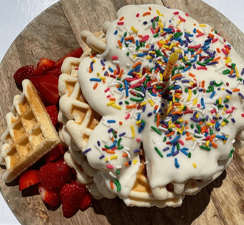 Waffle cake closeup